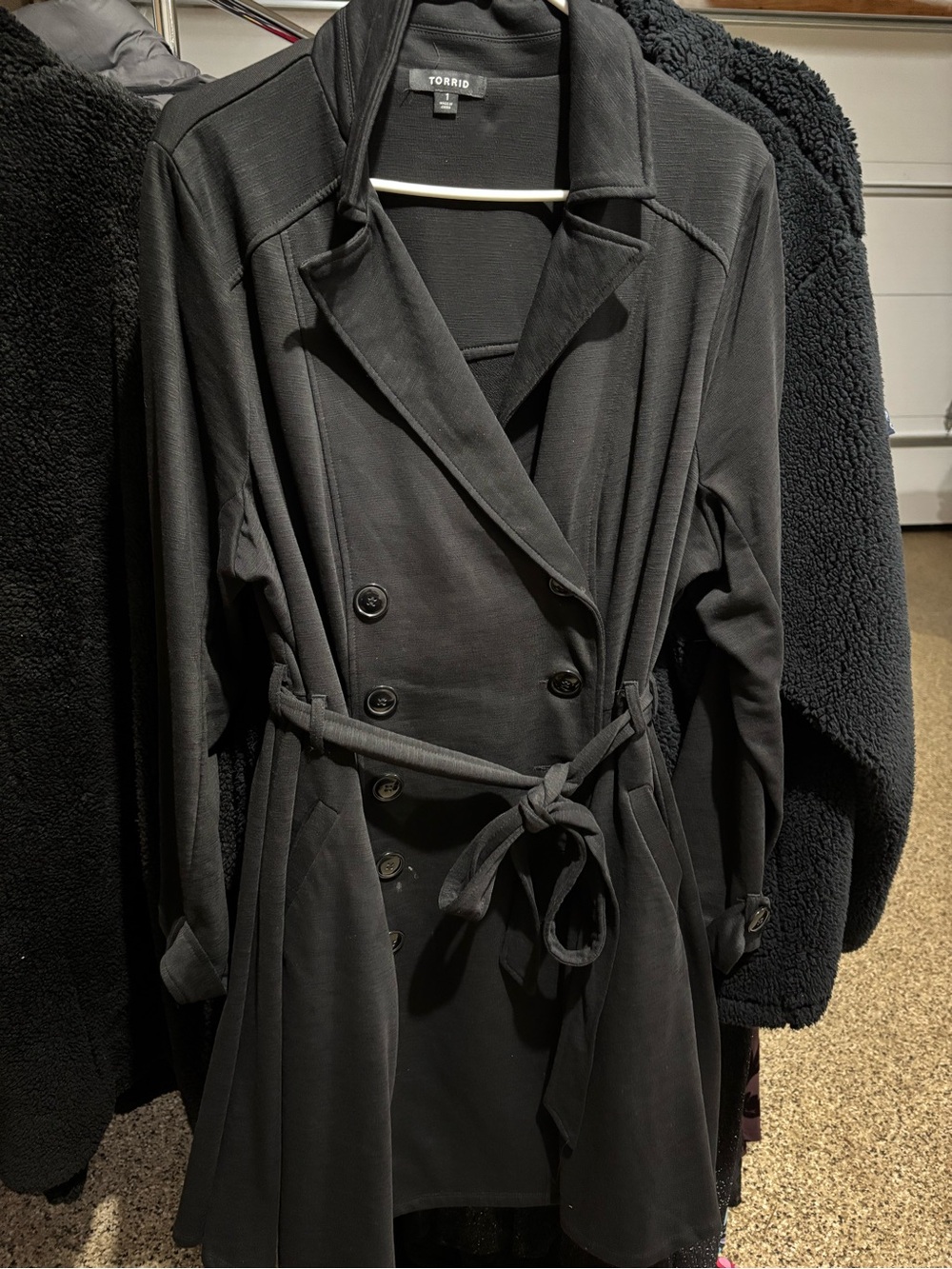 TORRID Black Collared Jacket with Label Detail
